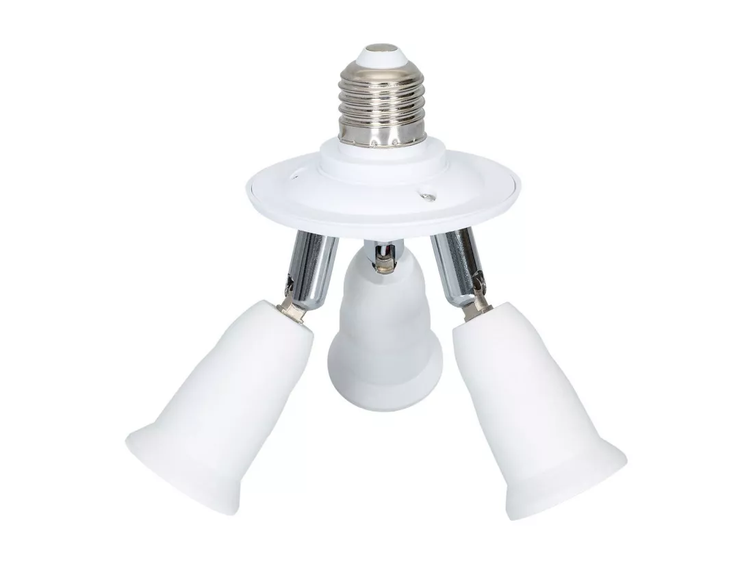 Adaptateur E27 à 3 Ampoules E27 Blanc