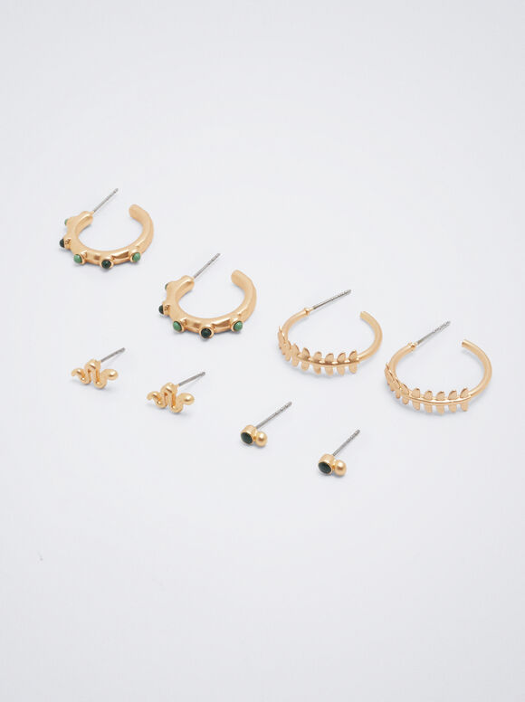 Conjunto De Aros Con Esmalte - Multicor