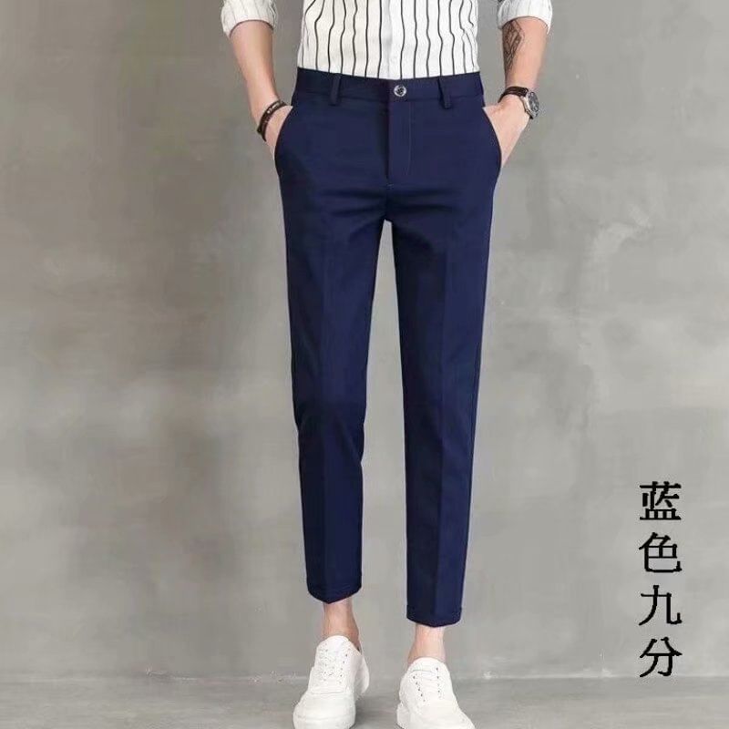 Craltuxe - Mid Rise Plain Cropped Tapered Dress Pants