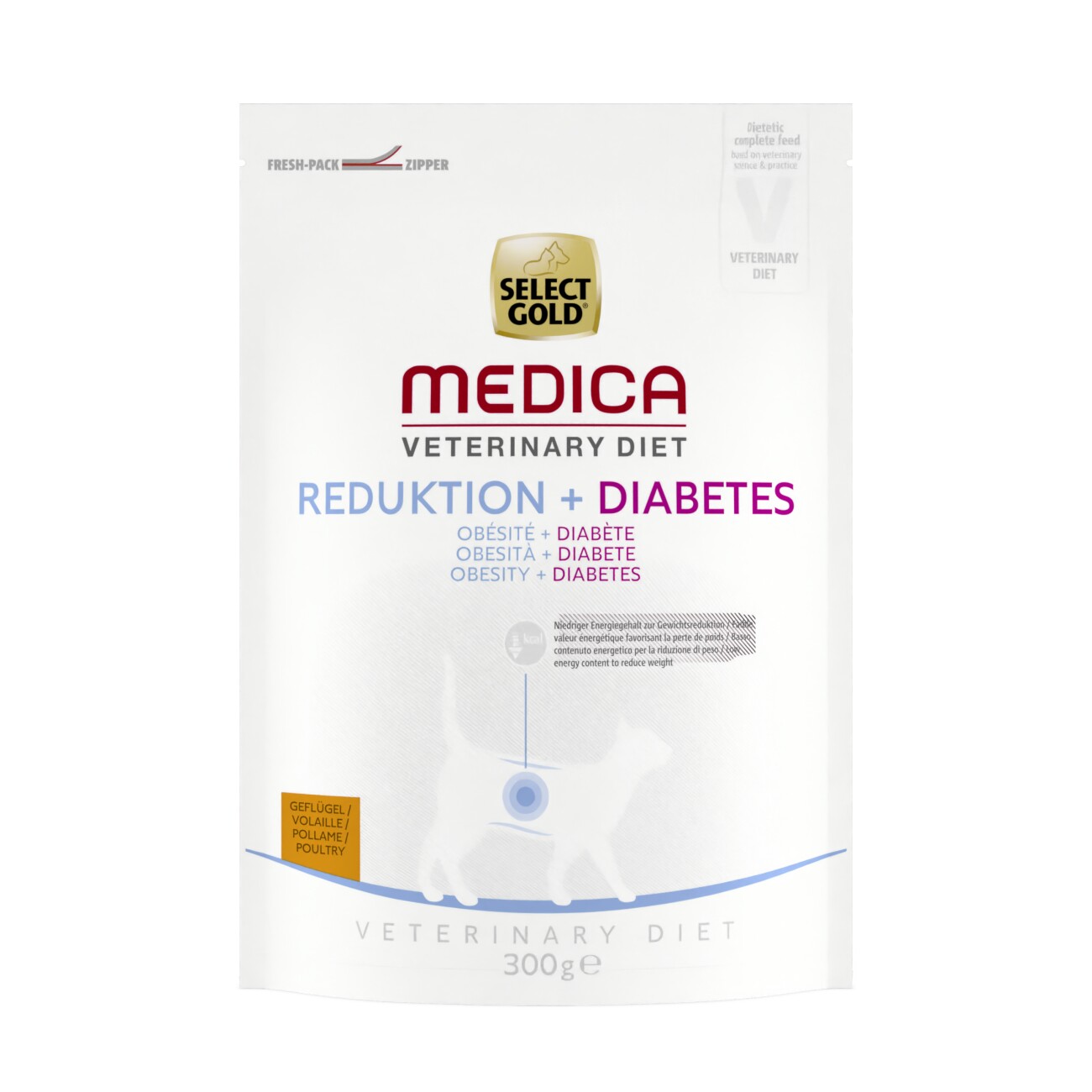 SELECT GOLD Medica Trockenfutter Katze, Adult, Reduktion+Diabetes 300 g