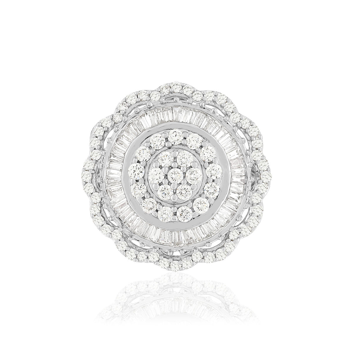 Bague or blanc 750 diamants