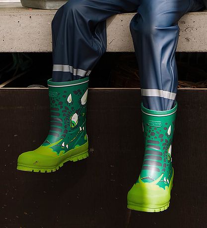 Viking GummiStøvler - Jolly - Bottlegreen/Multi m. Drage