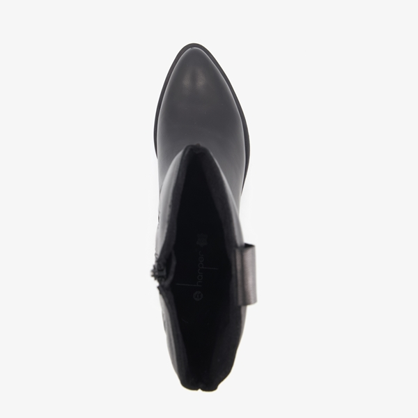 Harper leren dames western boots zwart
