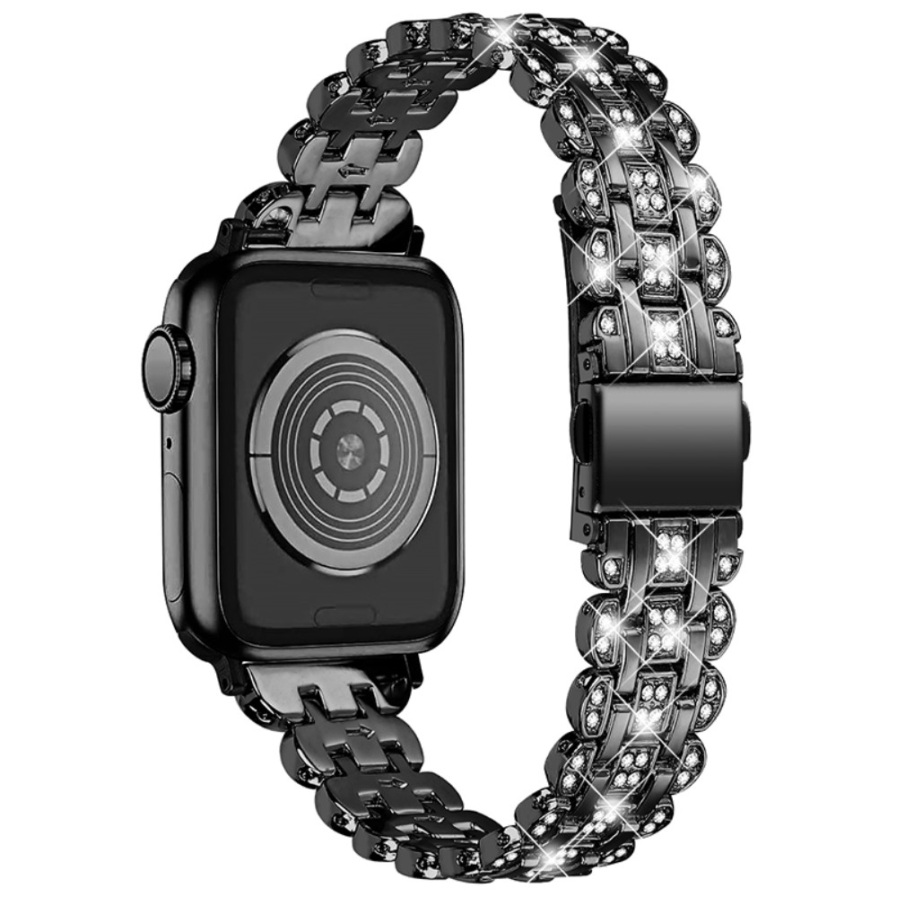 Apple Watch (42/41/40/38 mm) Strassstein Edelstahl Armband - Schwarz