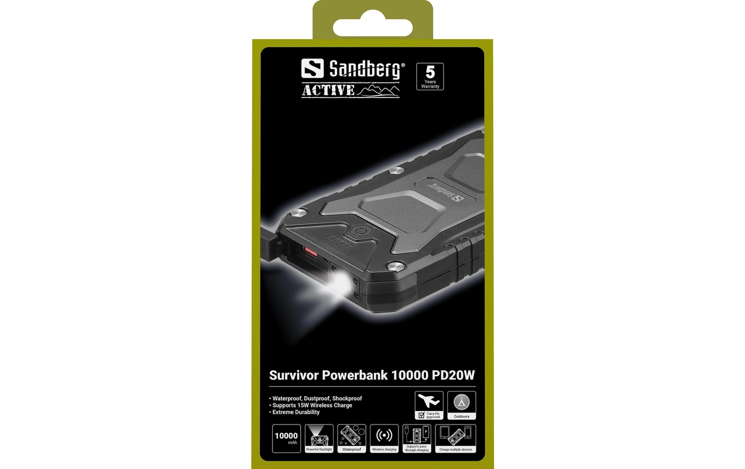 Sandberg Powerbank »Survivor 10000 mAh« Wireless Charger