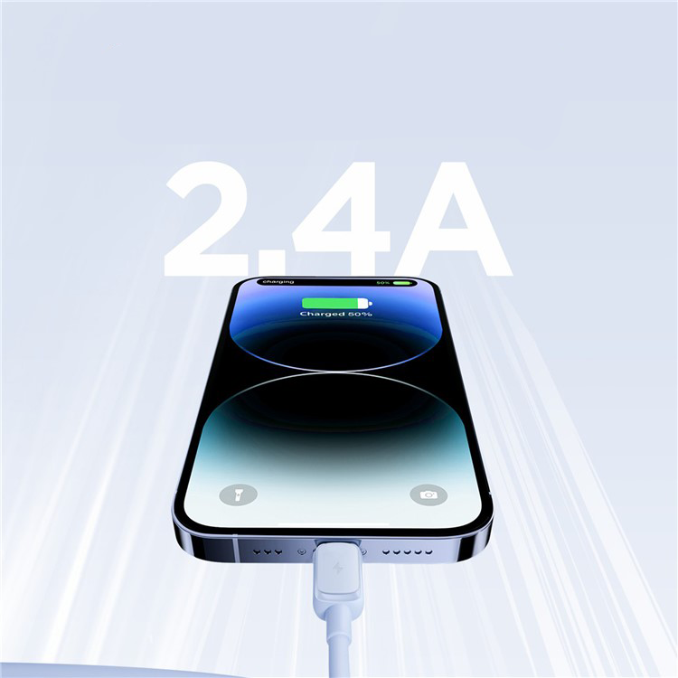 (1.2m) 2.4A USB A auf Lightning Ladekabel Silikon Datenkabel - Blau