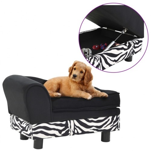 Sofá preto estilo divã para cães