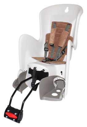 Porte bebe-siege enfant arriere Polisport inclinable a fixer sur cadre bilby rs creme coussin marron (9 a 22kgs)  -homologue en 14344-