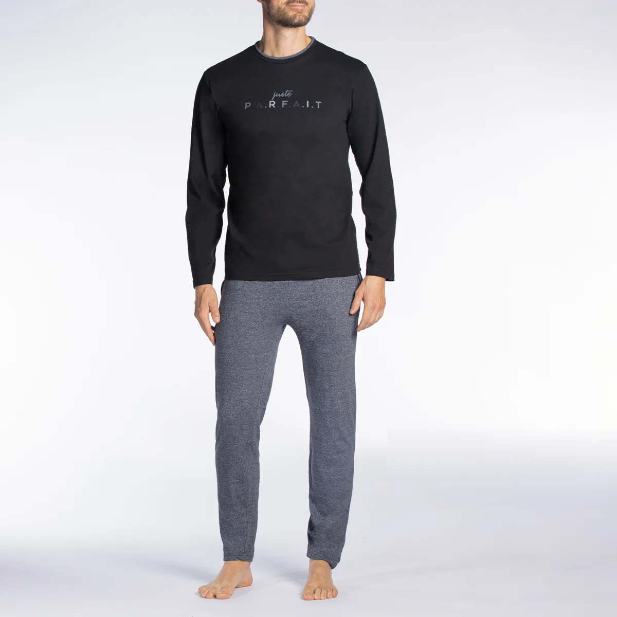 Pyjama homme PARFAIT noir/gris