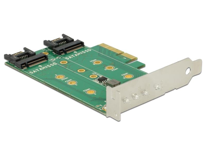 Delock Host Bus Adapter Controller PCIe - M.2, 2xSATA 1xNVM PCI Express-Karte