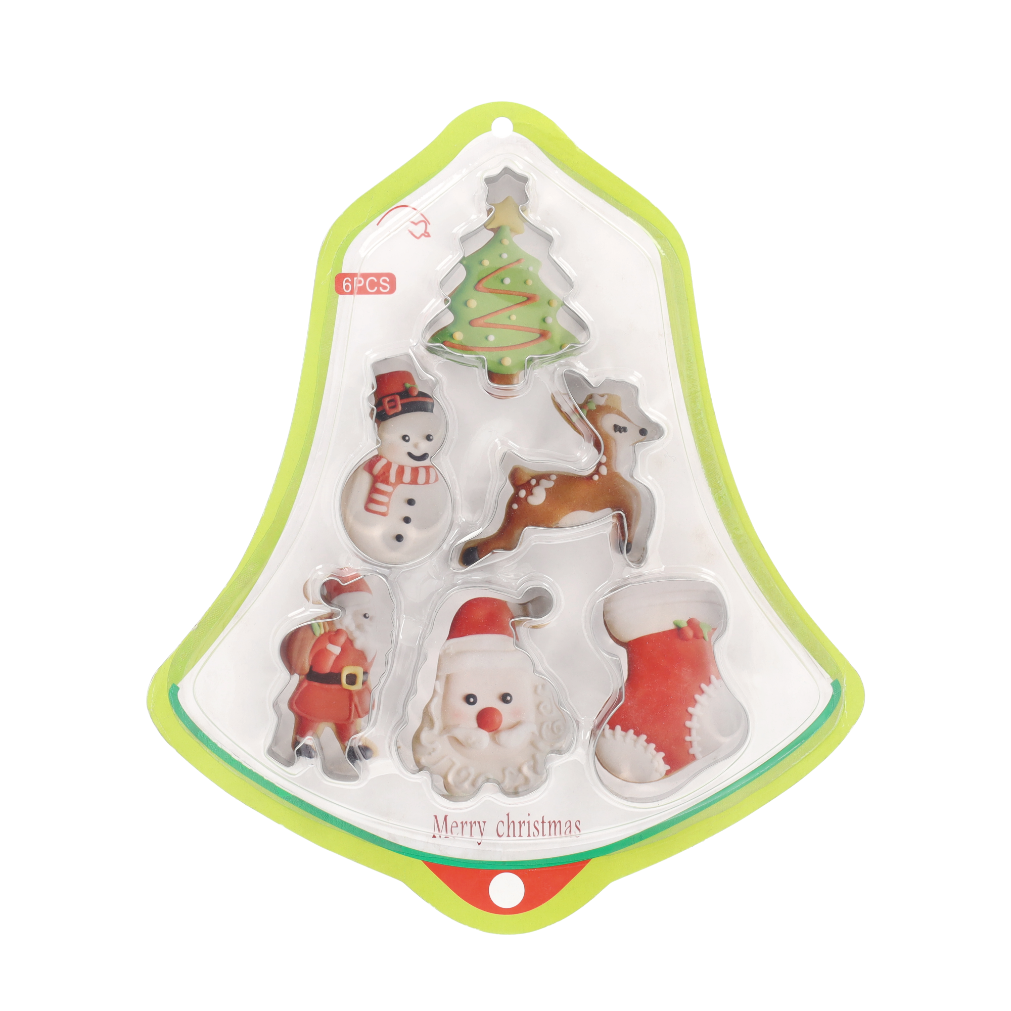 (6er Set) Edelstahl Ausstechform Kuchenform Keksausstecher zum Backen - Weihnachten