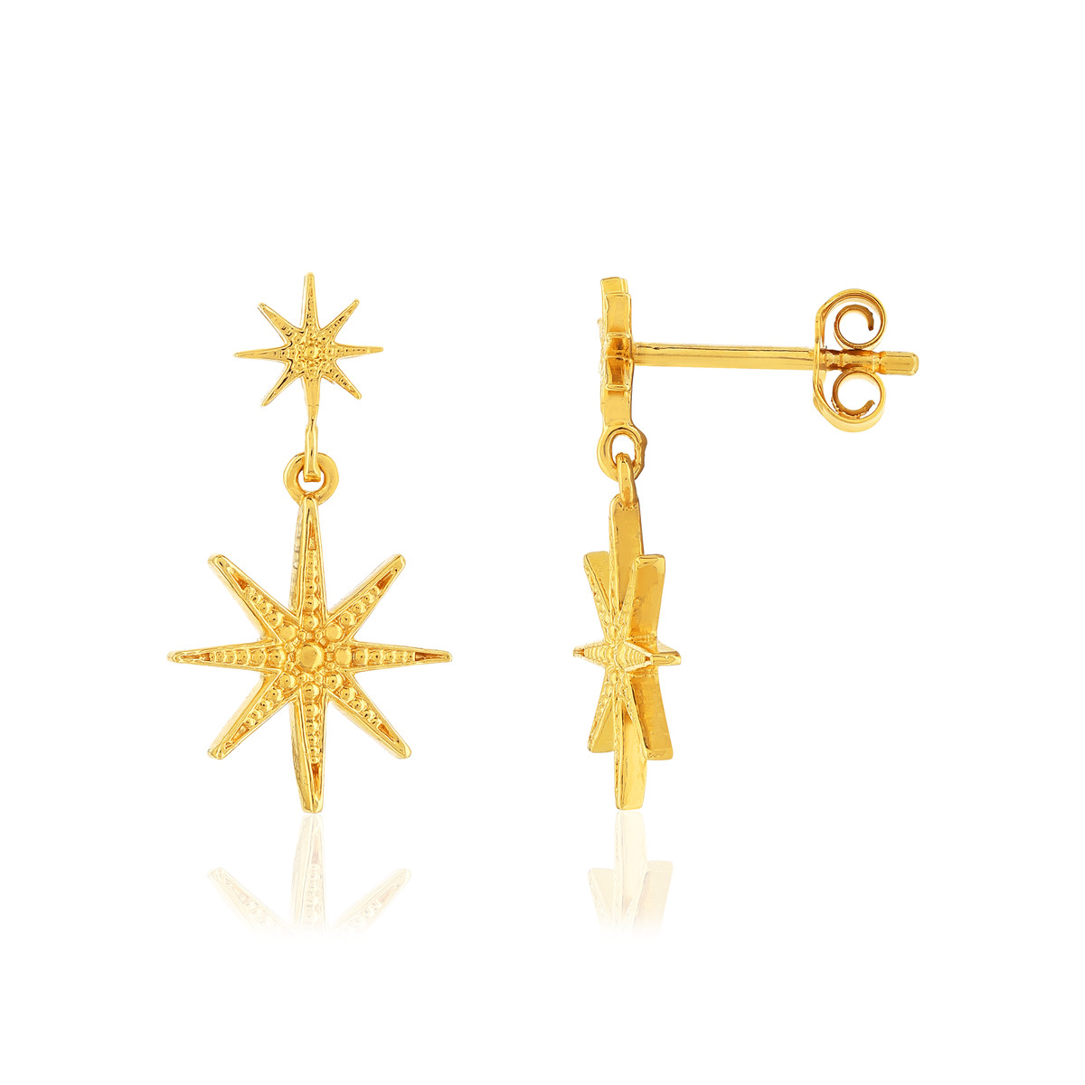 Boucles d'oreilles plaqué or motif étoile