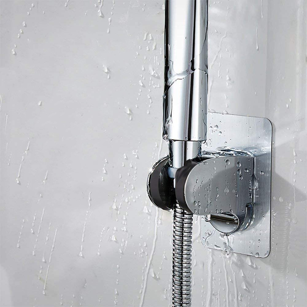 Universal Dusch Brause Wandhalterung Selbstklebender Duschkopf Halter - Silber