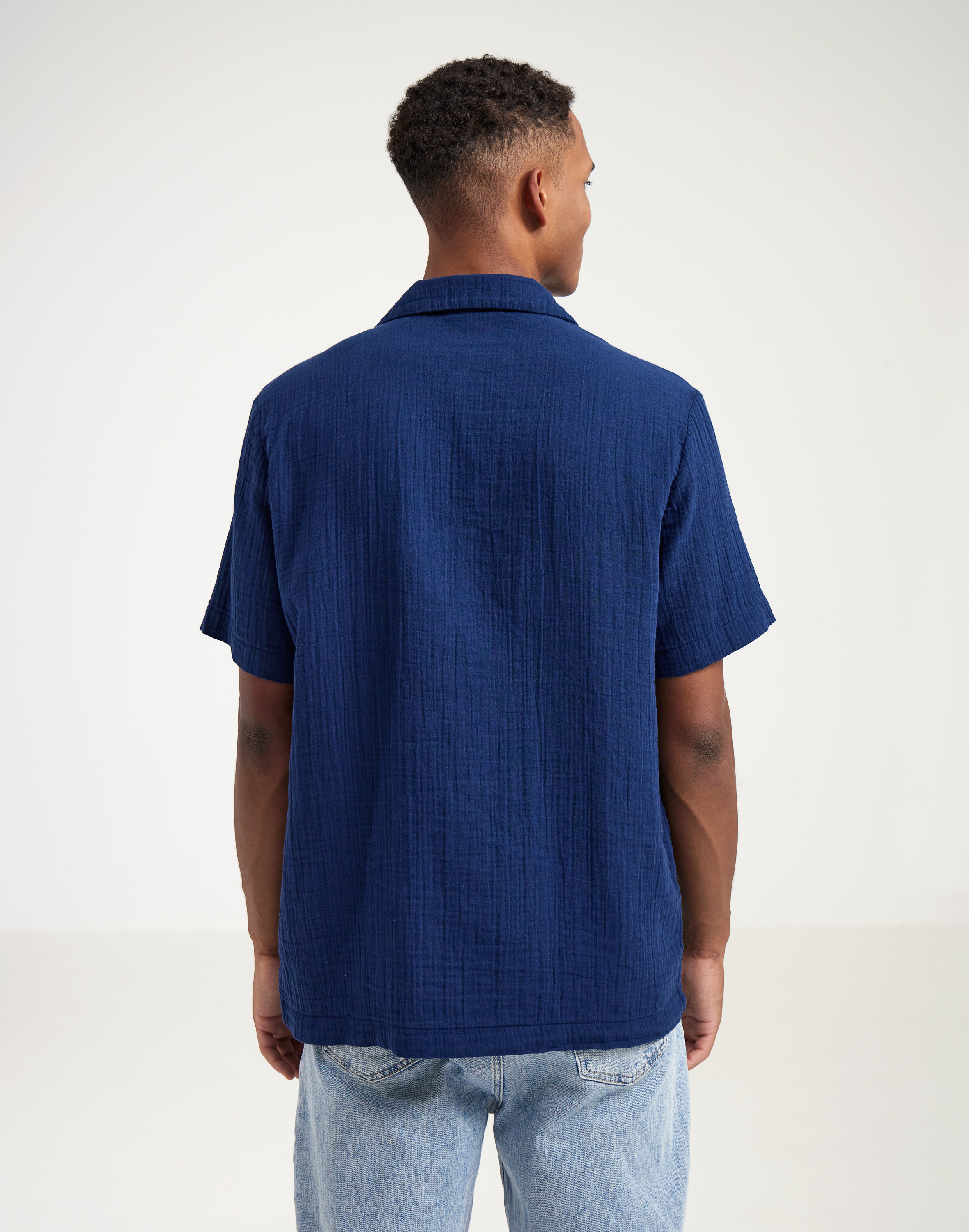 Blouse van mousseline-katoen voor heren