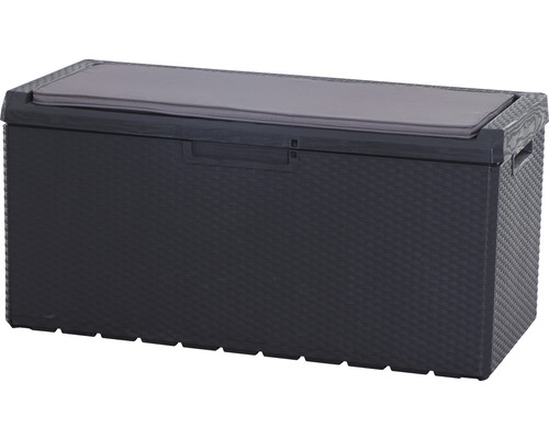 Kussenbox opbergbox 55 x 124 x 59 cm kunststof grijs