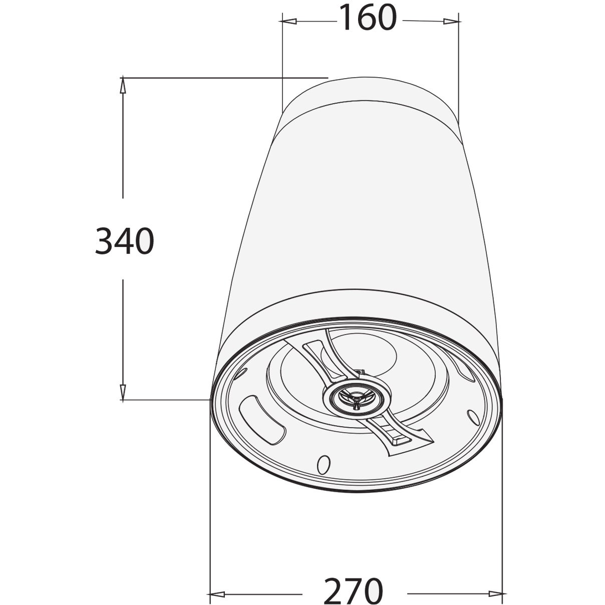Audiophony SHP880B hangende luidspreker 80 watt 100V / 8 ohm - zwart