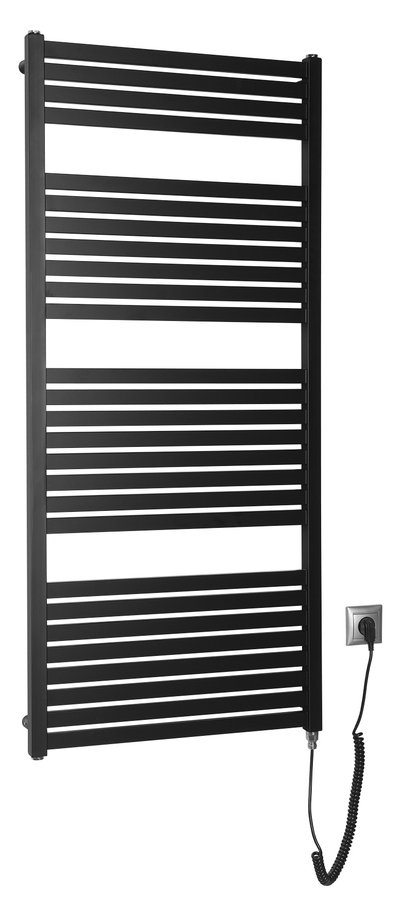 Sapho Tondi elektrische radiator zwart mat 60x133cm 600W