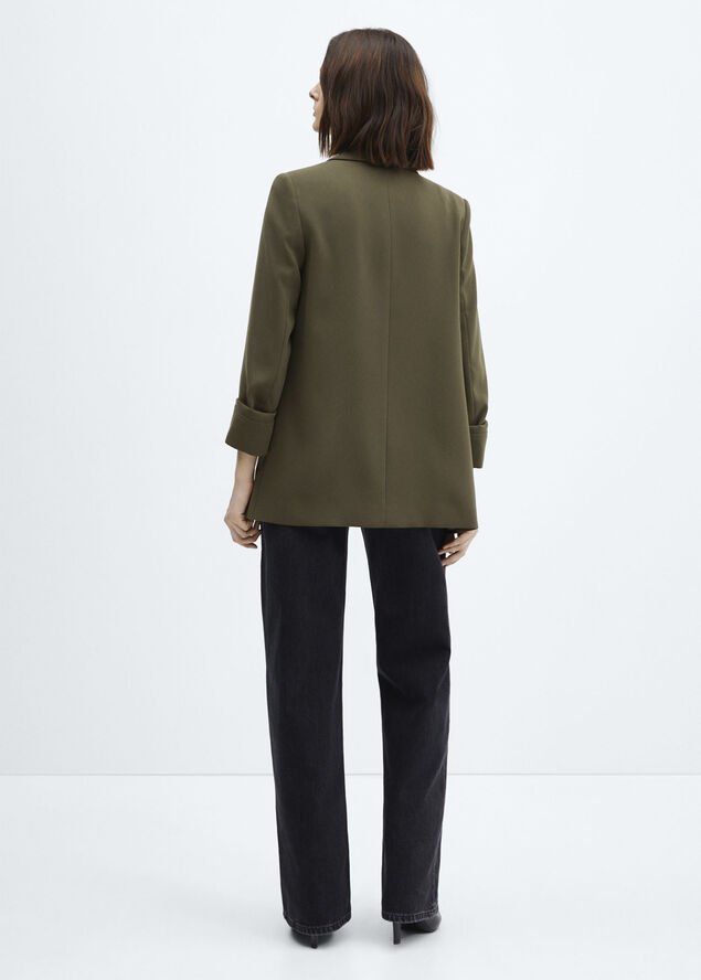 MANGO Turn-down sleeve blazer Beige - khaki