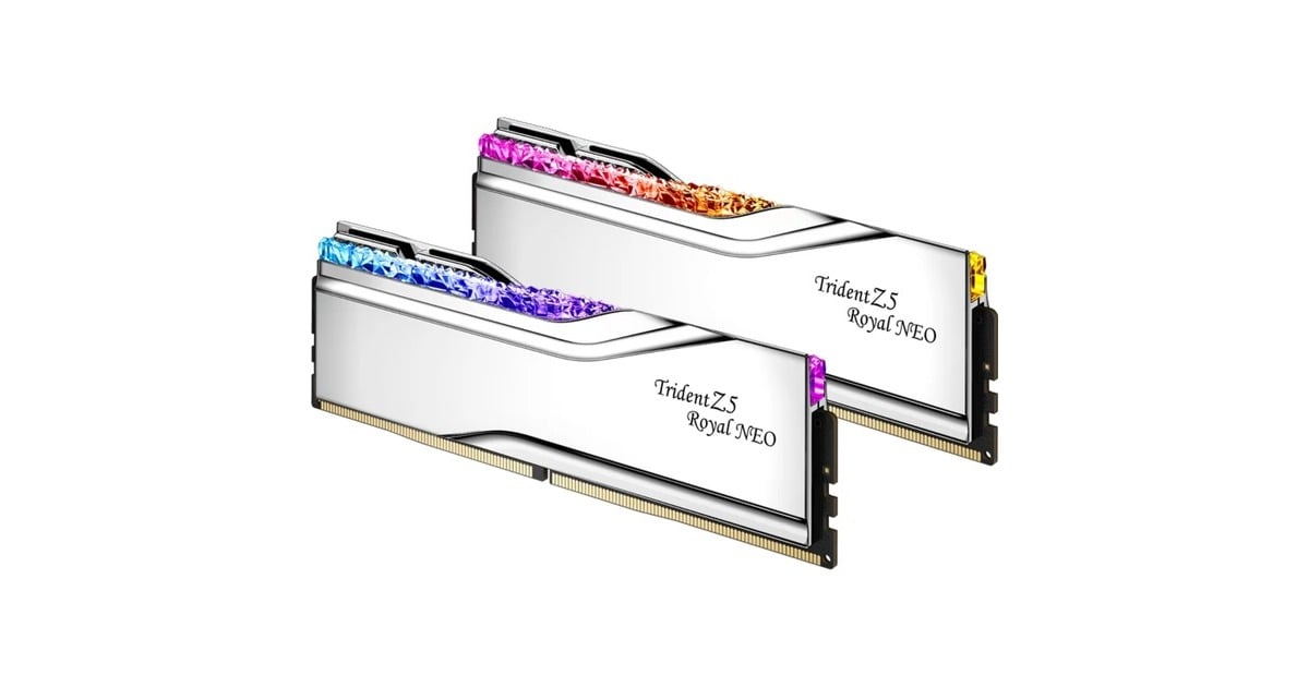 G.Skill32 GB DDR5-6000 (2x 16 GB) Kit werkgeheugen  (Zilver, Trident Z5 Royal Neo, RGB, EXPO)