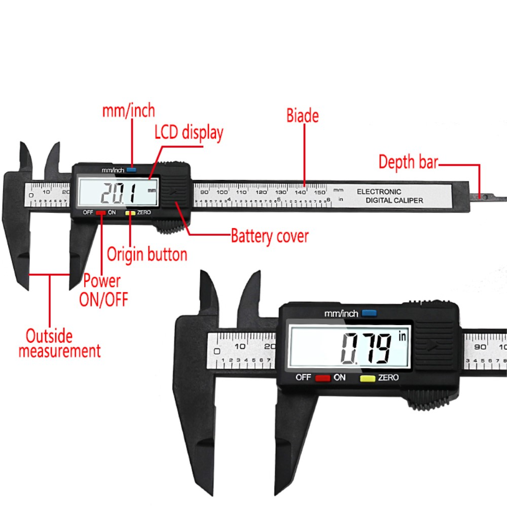 Digital Schieblehre LCD Messschieber 150mm