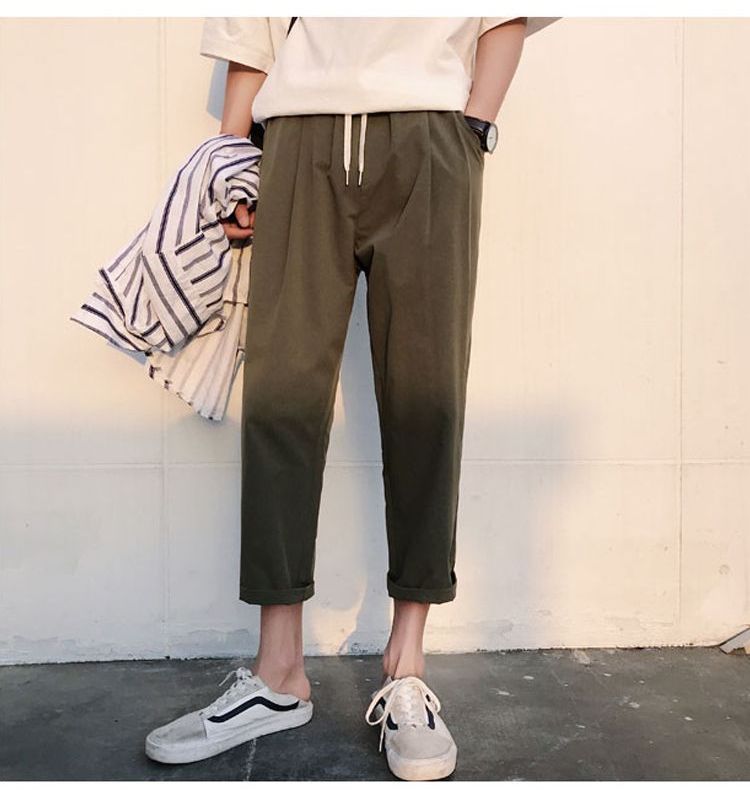 Nightbell - Cropped rechte broek met trekkoord