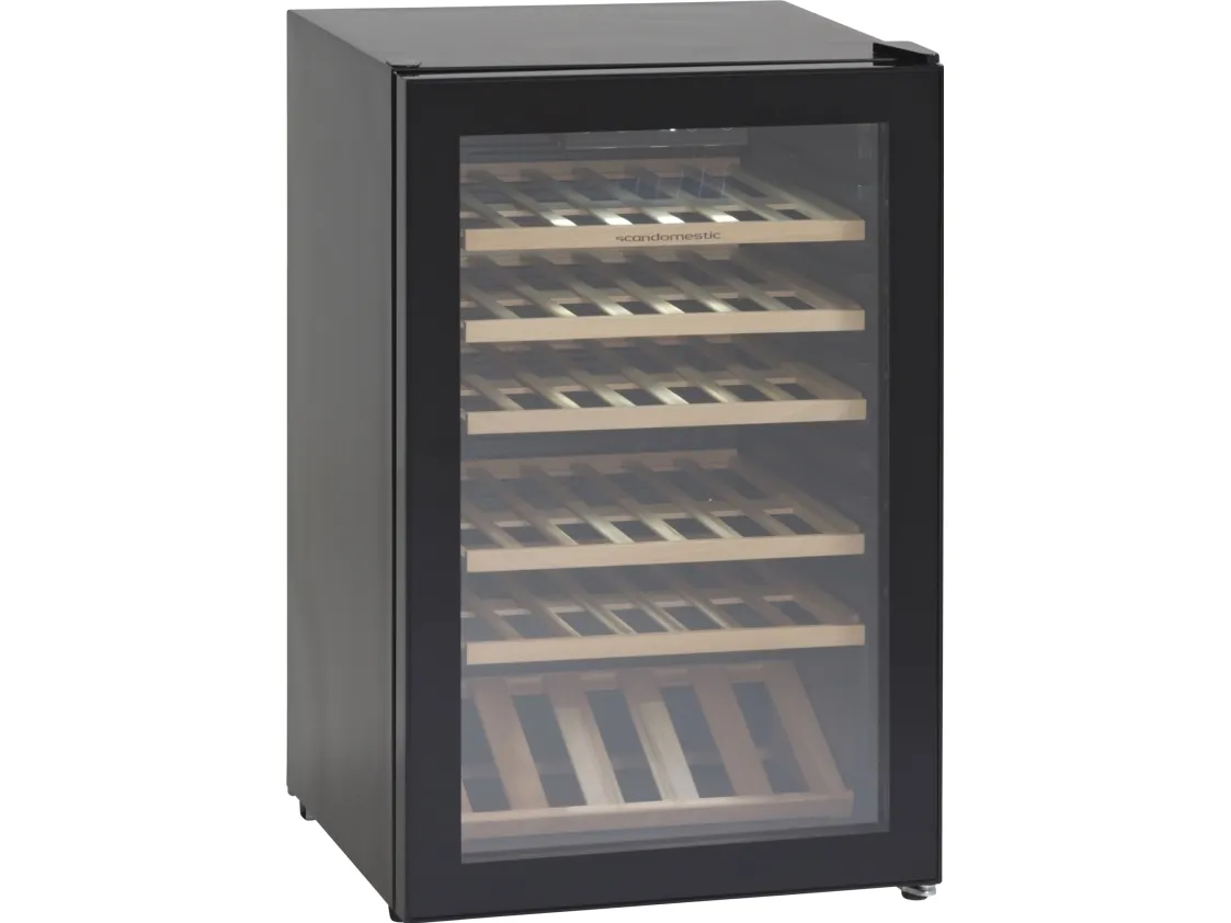 Scandomestic SV 45 B - Vinkøleskab - 1 Zone - bredde: 55 cm - dybde: 55.5 cm - højde: 83.5 cm - 115 liter - sort - Optil 45 flasker