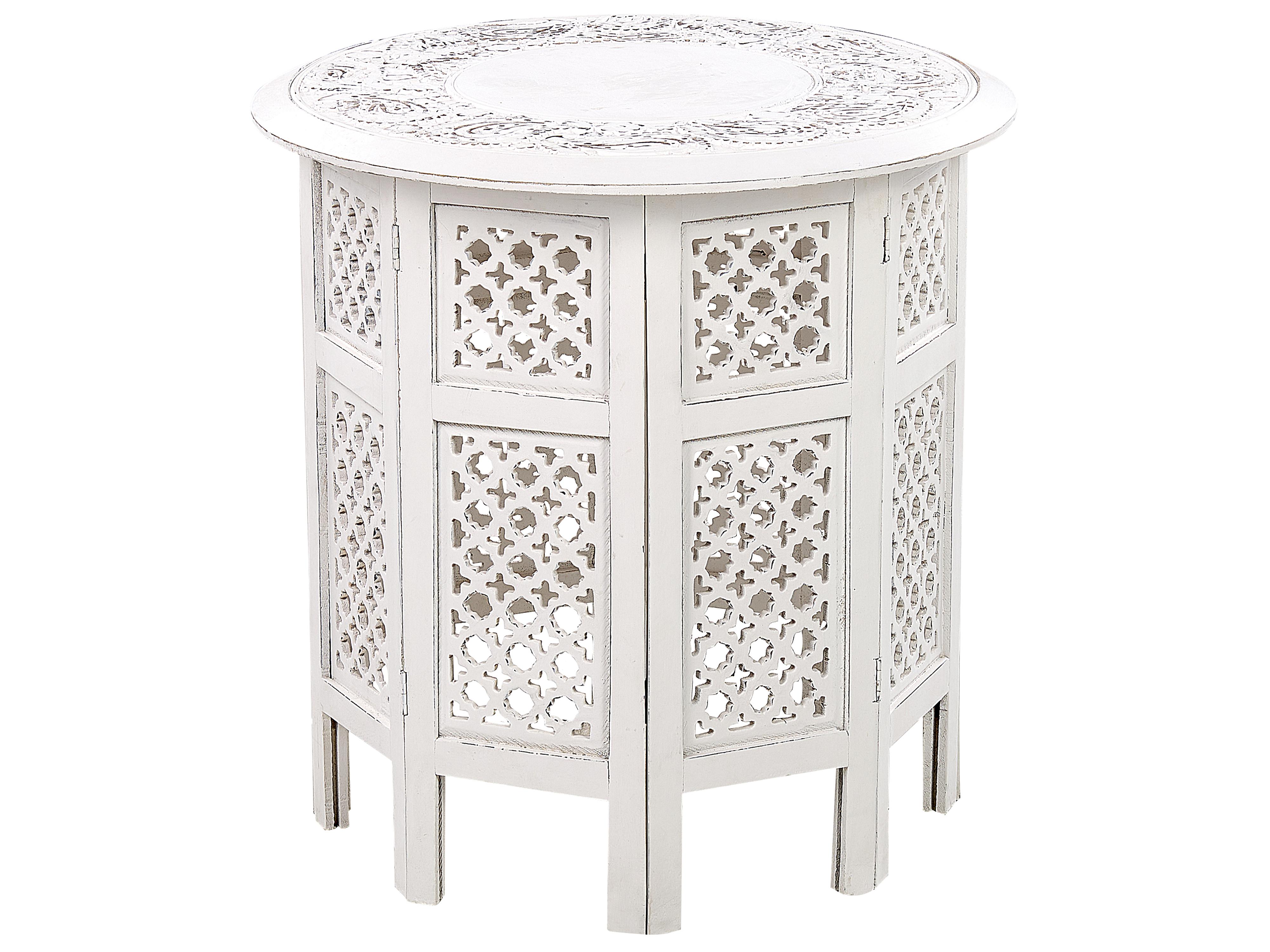 Bijzettafel ELARA Mangohout Wit