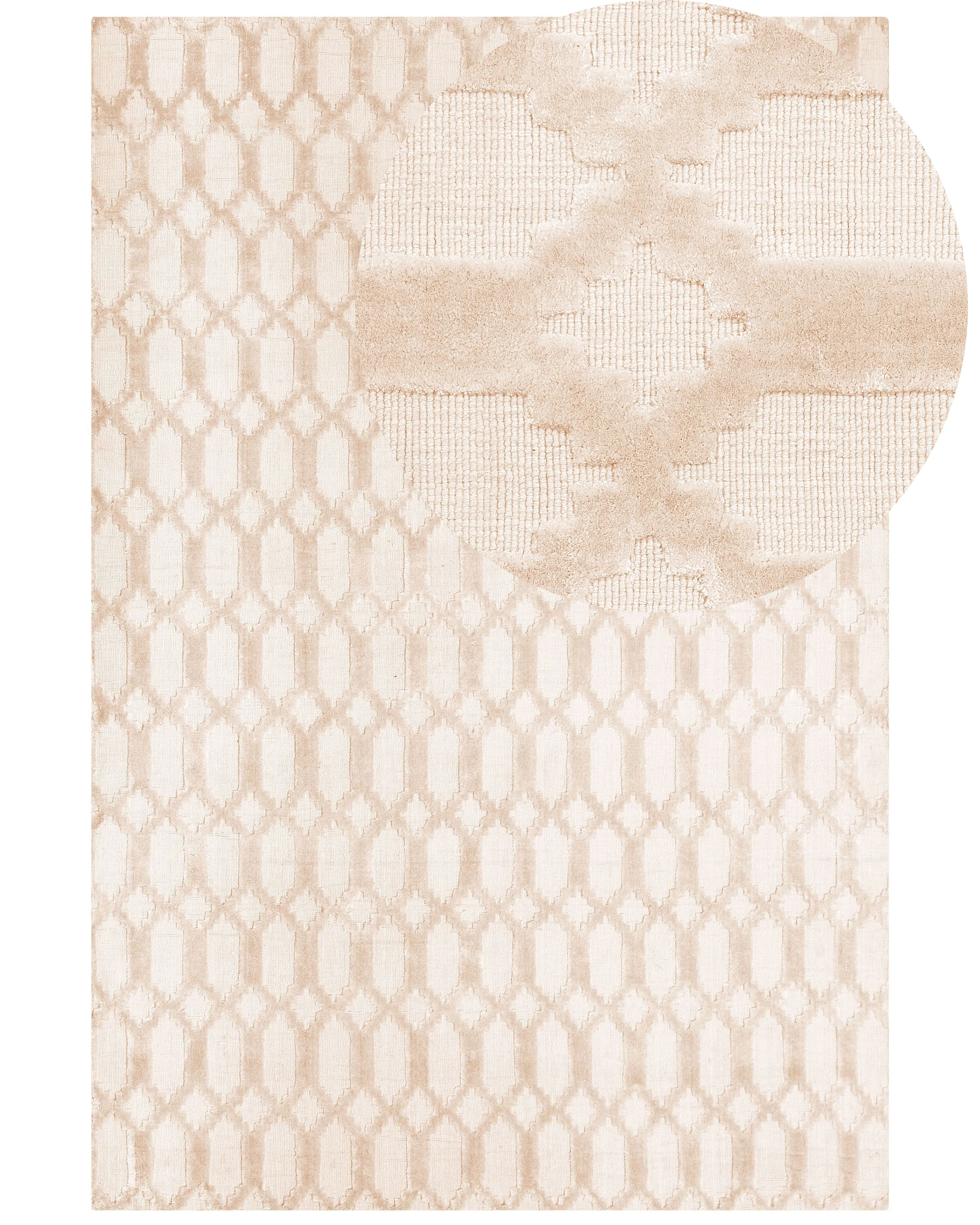 Vloerkleed CIZRE Beige 160 x 230 cm Viscose