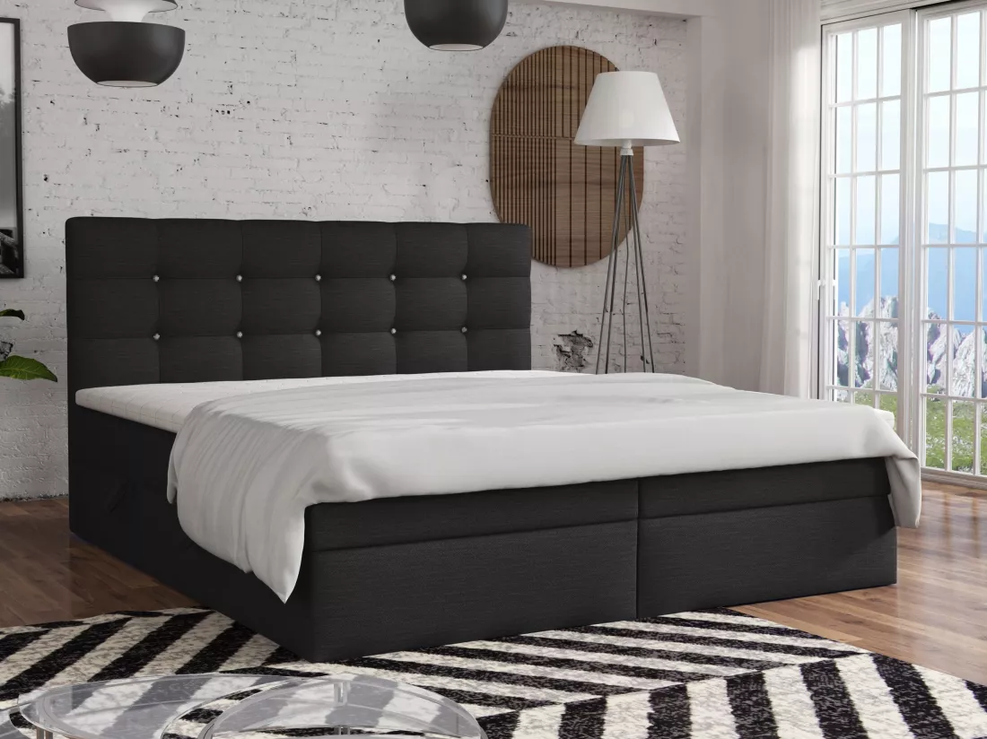 LIT BOXSPRING avec surmatelas Elegante 180x200 cm, brun