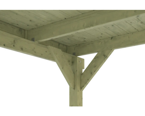 SKAN HOLZ Friesland enkele carport inclusief EPDM dakbedekking en H-paalankers, 314 x 708 cm, geïmpregneerd