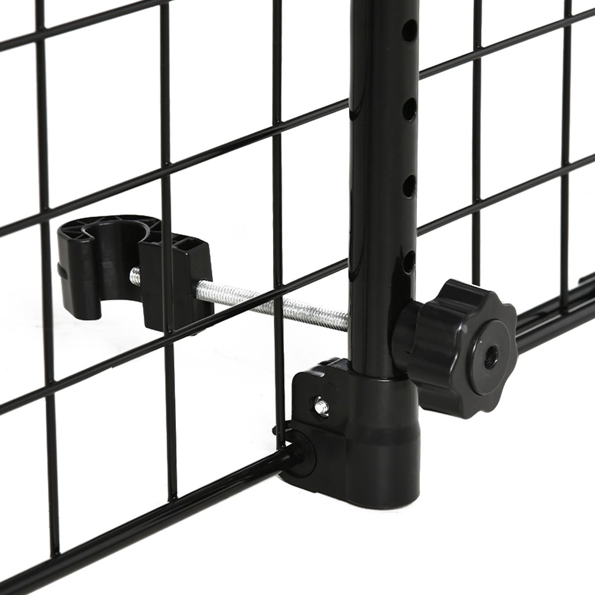 PawHut Autohondenveiligheidsrek, 91-152B x 30H cm, Metaal, Kunststof, Zwart