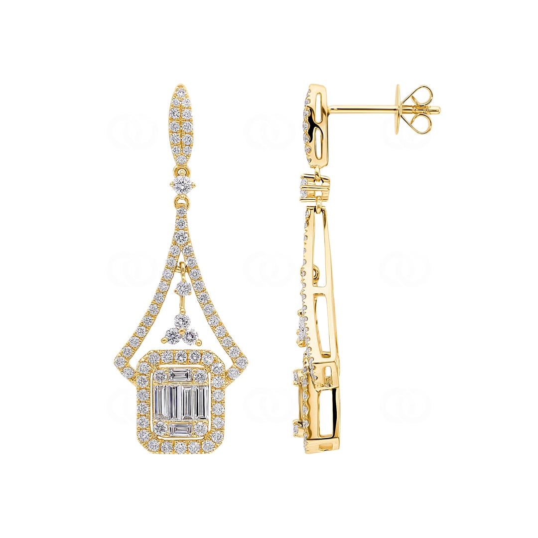 1.35 Karat Diamantohrhänger 750/18 K Gelbgold