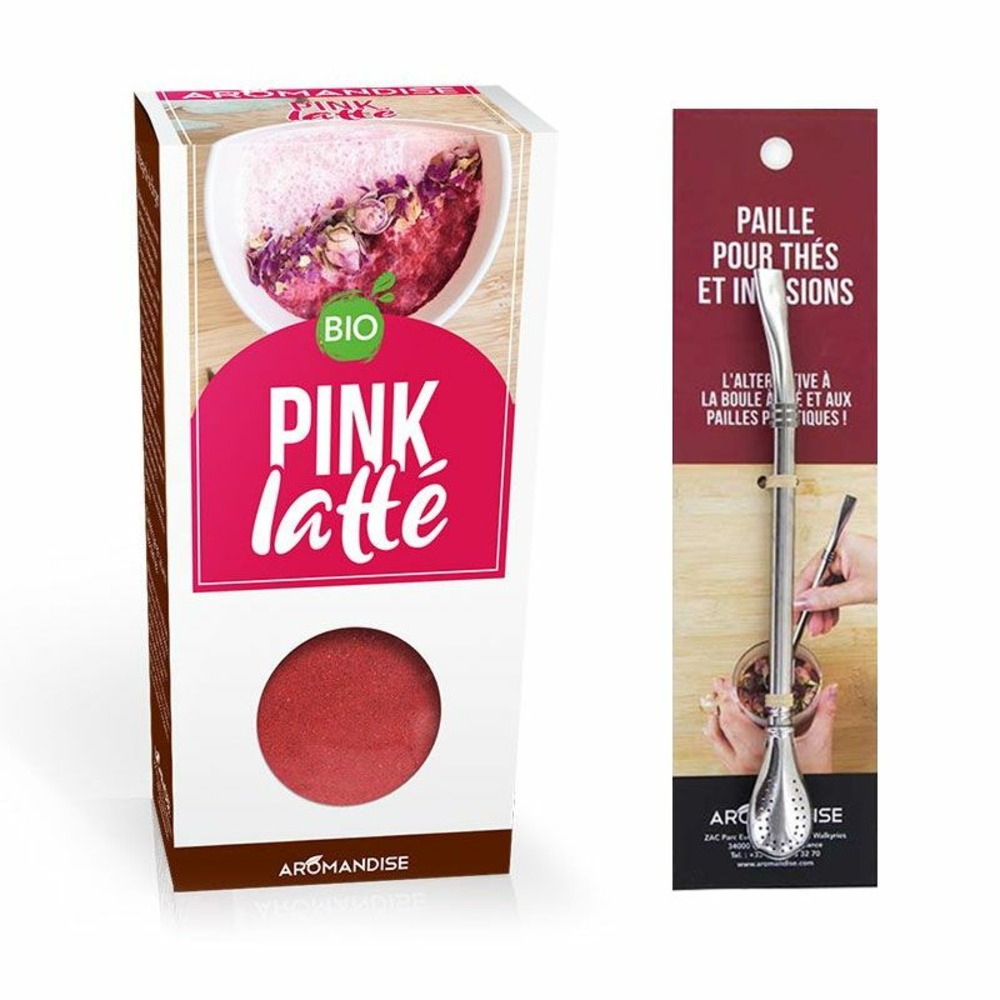 Tchaï latte betterave & muscade 70 g + paille inox avec filtre