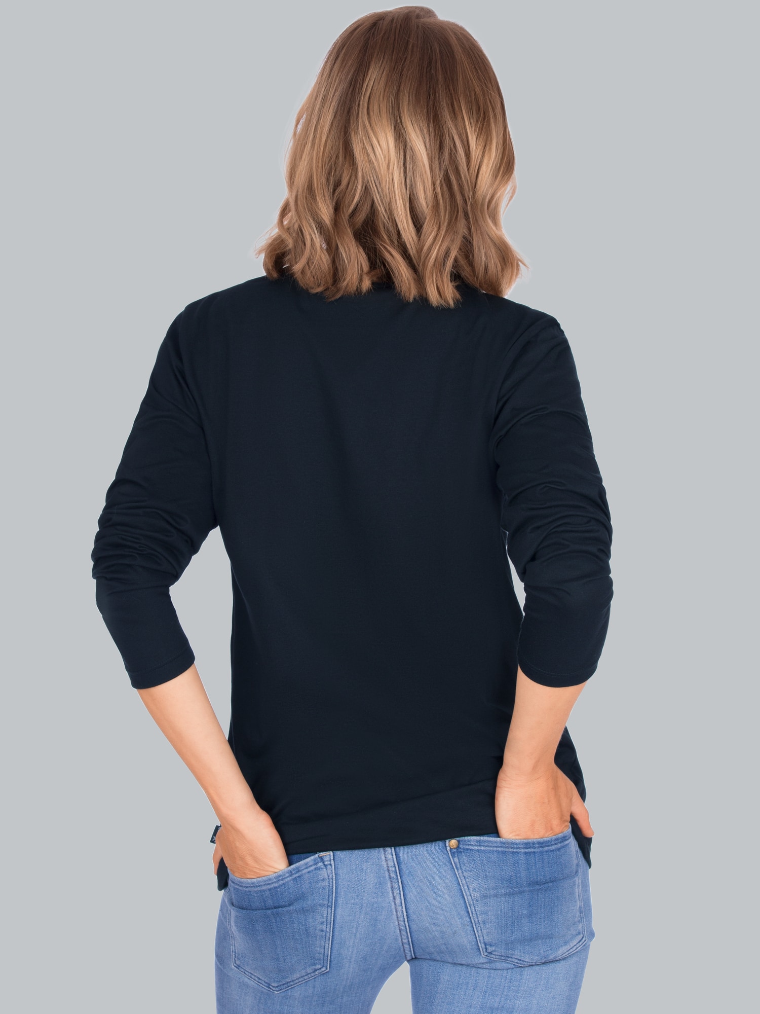 Langarmshirt aus 100% Baumwolle Navy