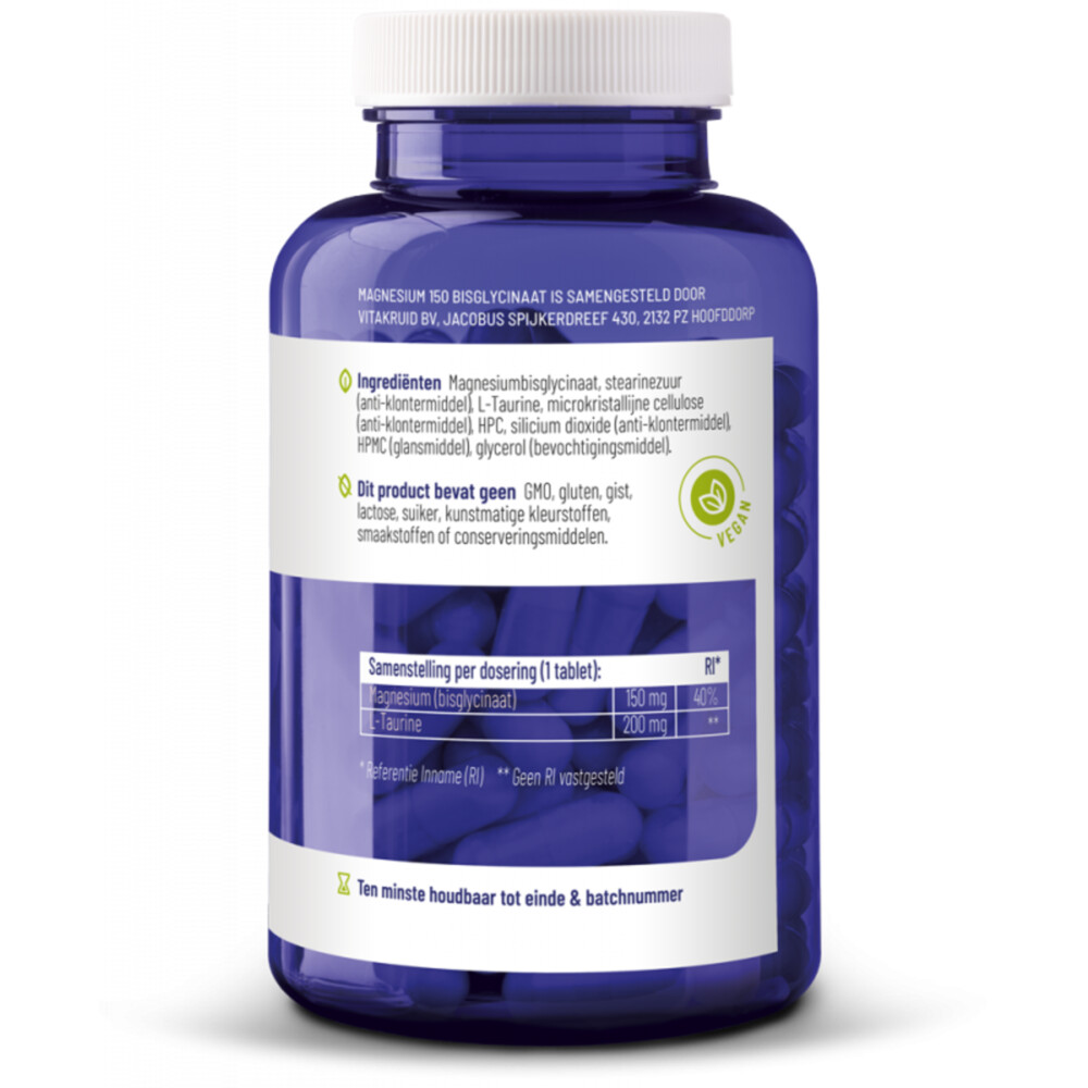 Vitakruid Magnesium 150 Bisglycinaat 180 tabletten