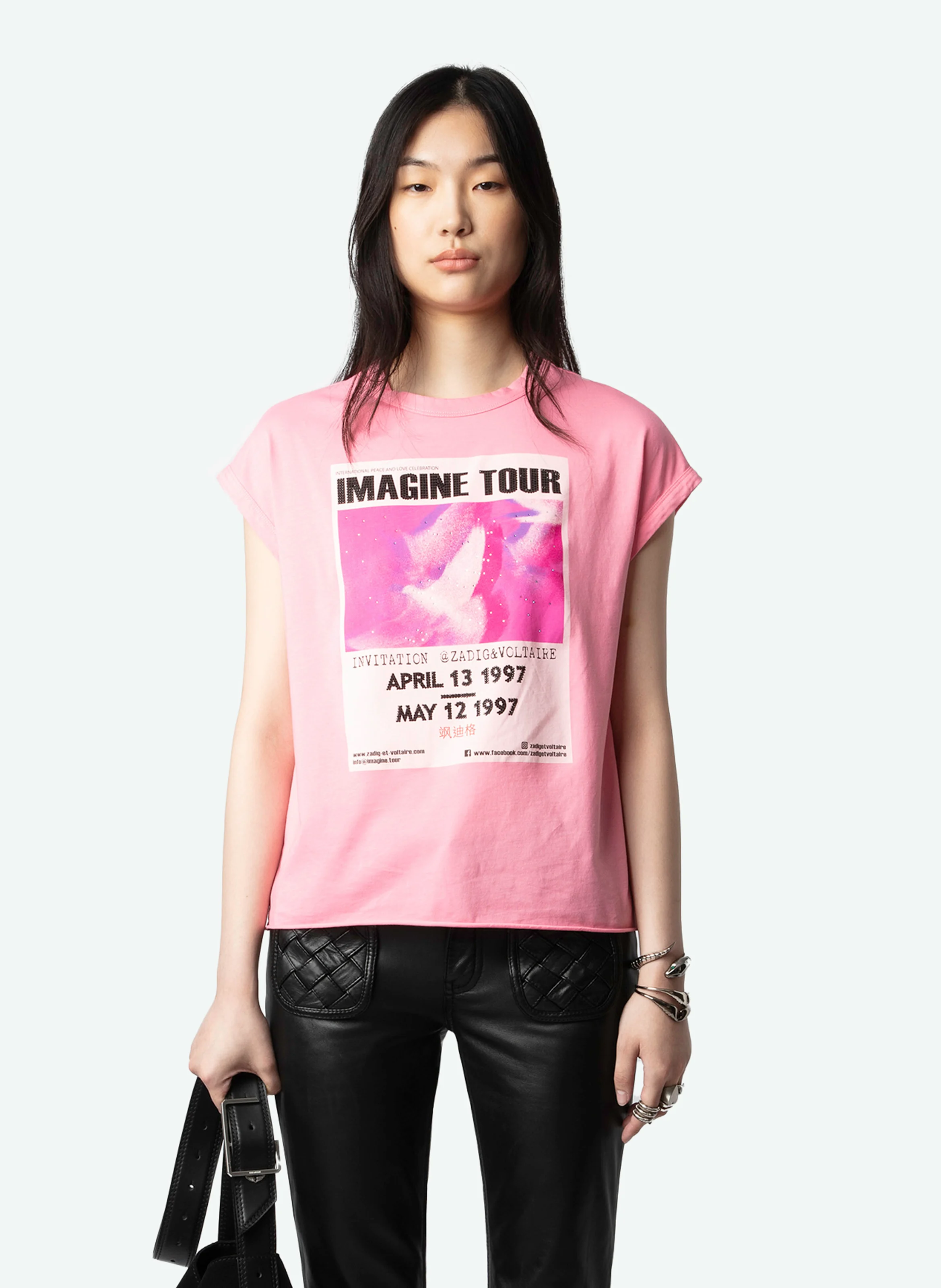 CECILIA - Tee-shirt imprimé en coton bio | Rose