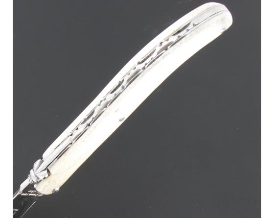 Laguiole 12 cm - Plein Manche Os - Ressort et lame guillochés Couteau de Poche par l'Arbalète