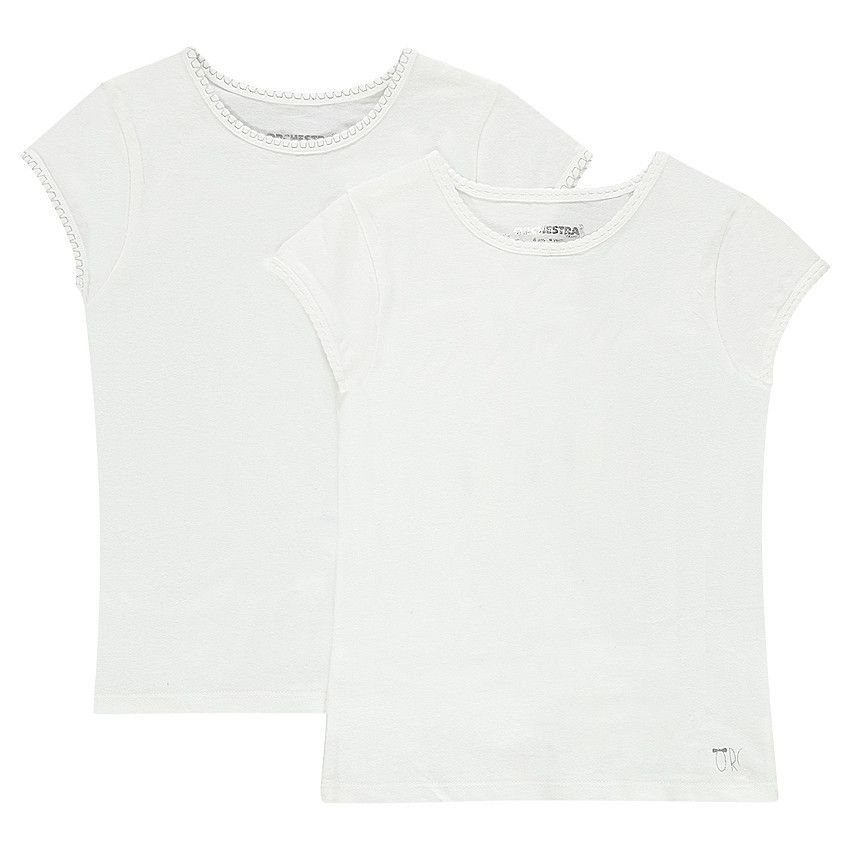 Lot de 2 maillots de corps manches courtes unis - Blanc