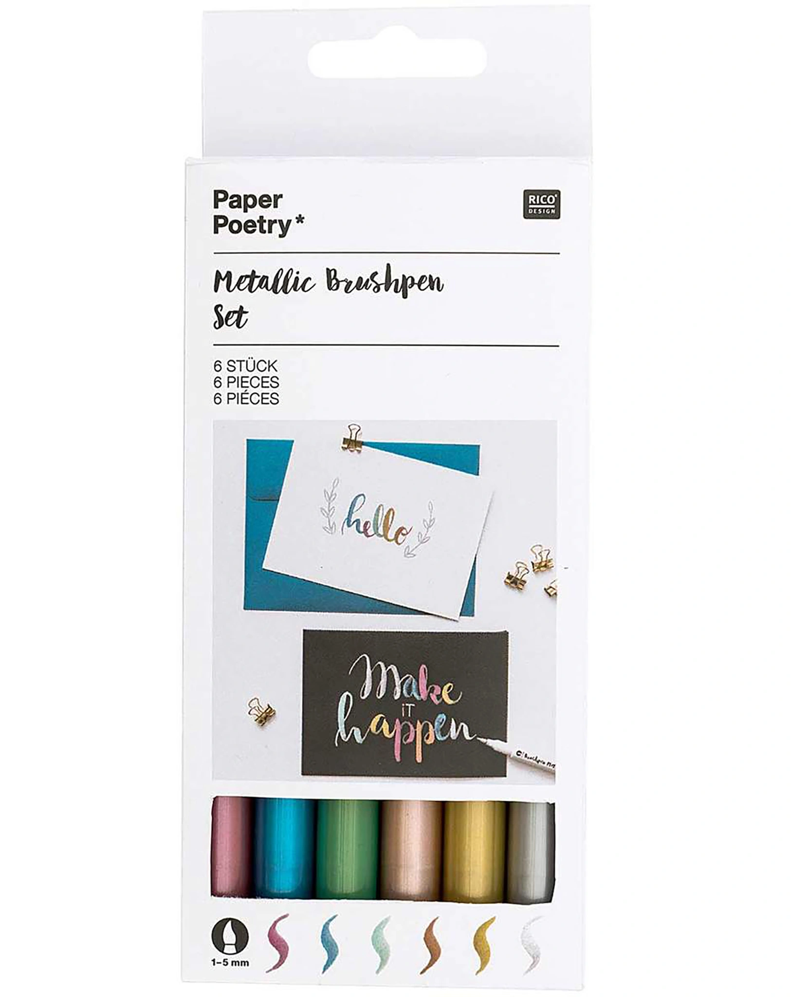 Gelstifte PAPER POETRY METALLIC 6er-Pack in bunt