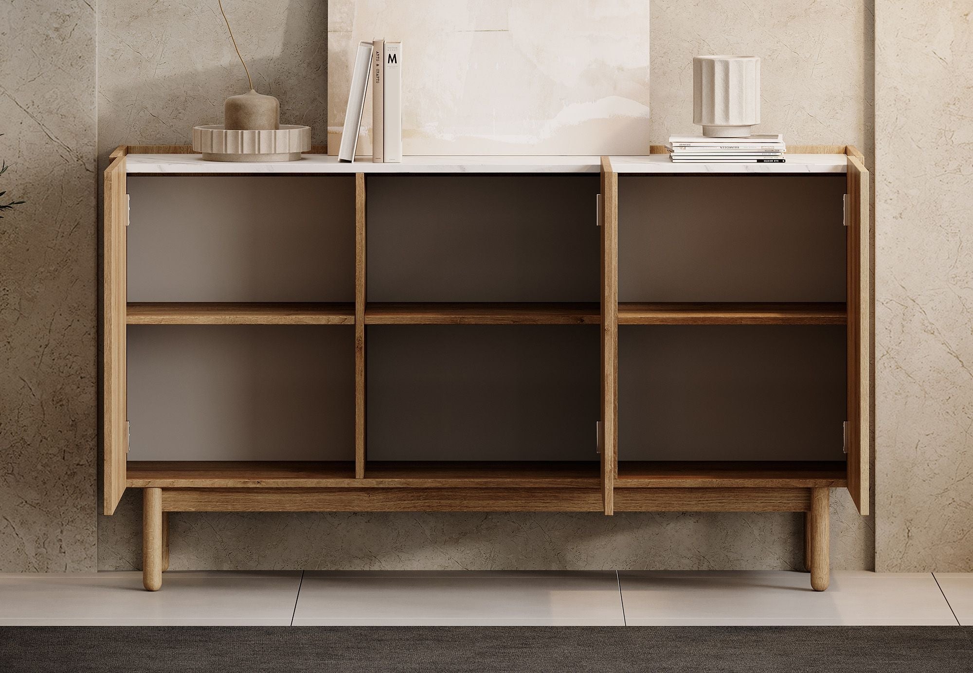 Meubella - Dressoir Cayenne - Eiken - 144 cm - Hoog