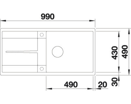 Blanco METRA XL-SF spoelbak 990 x 490 mm steengrijs 518883