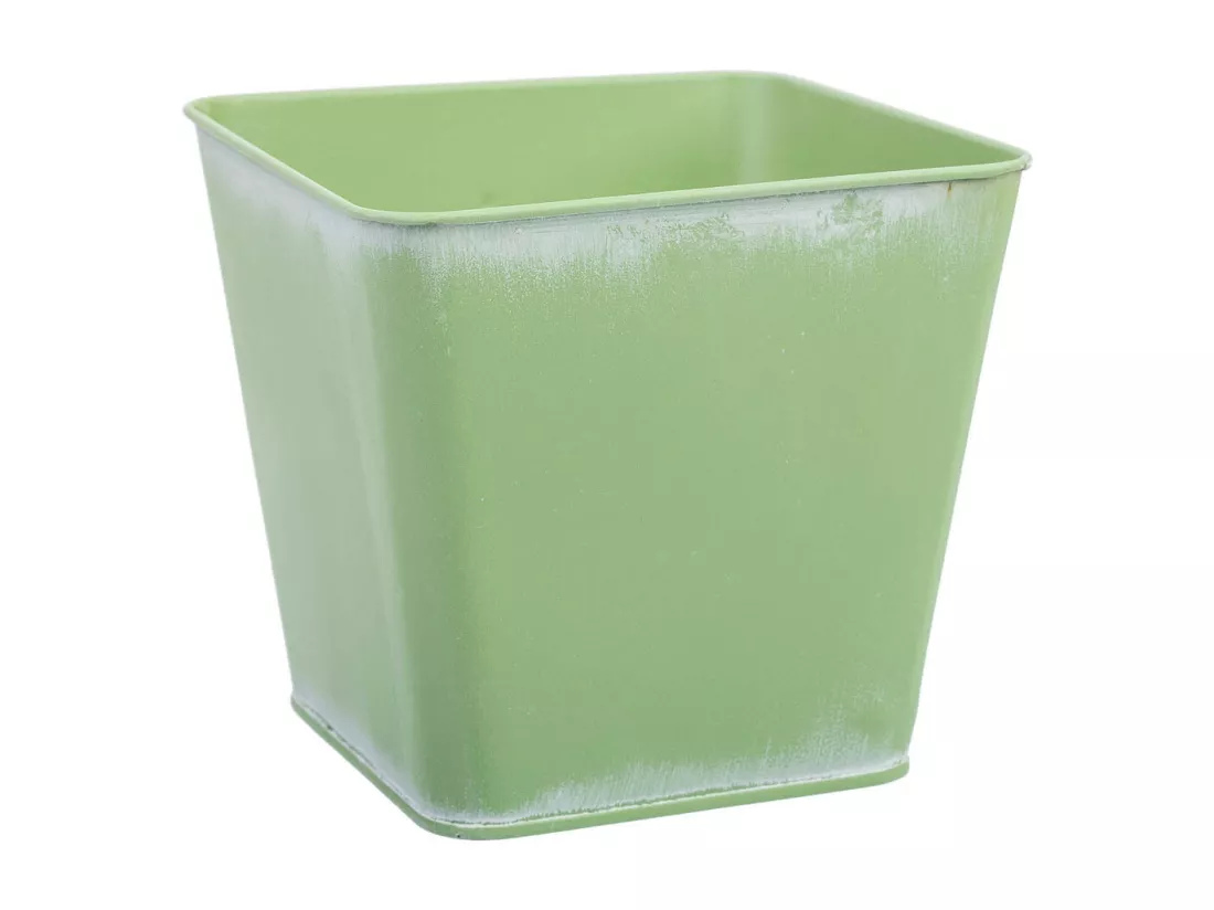 Panier en métal vert 14.5x13x10.5