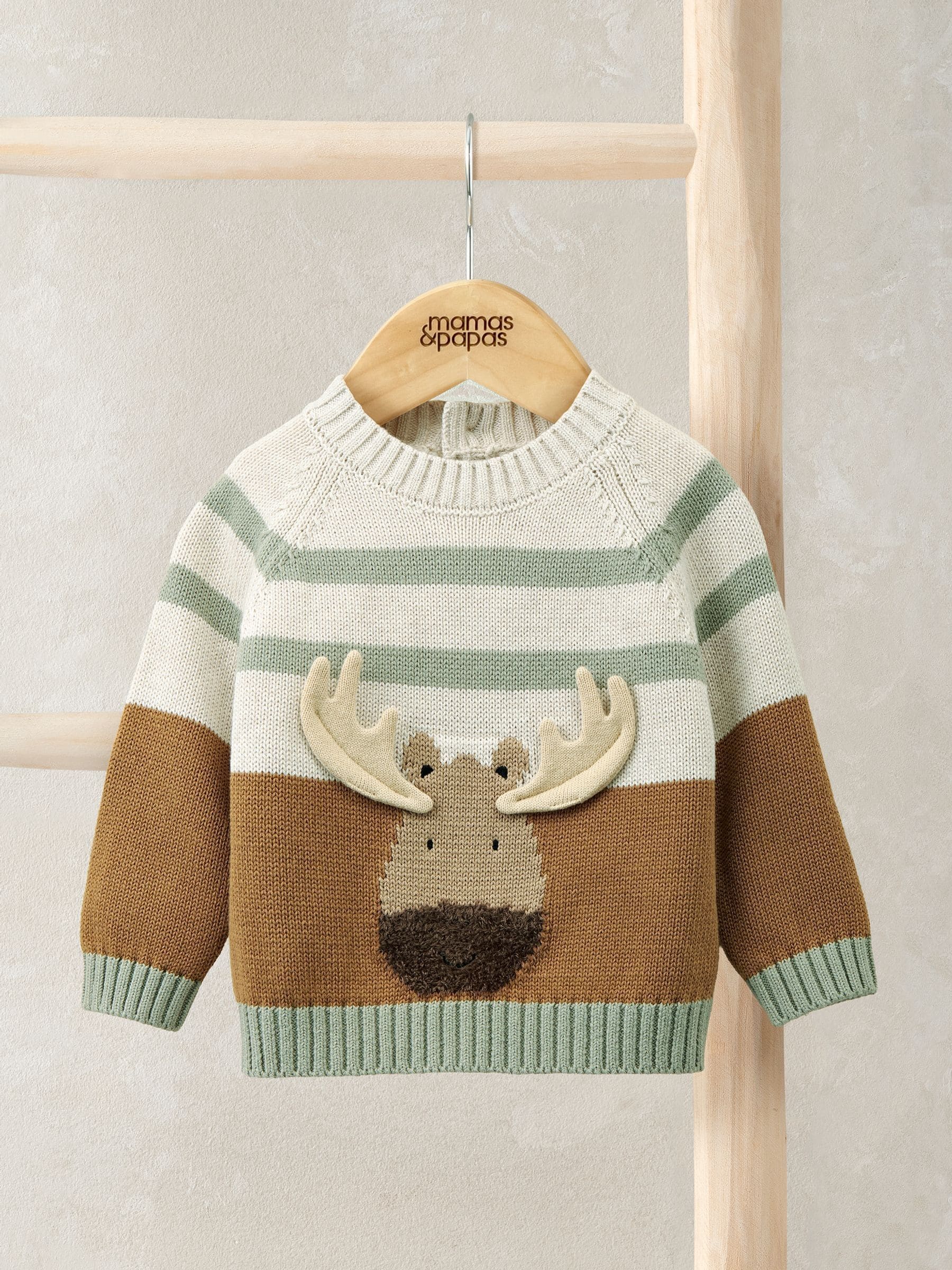 Mamas & Papas Moose gebreide Trui met 3D Antler