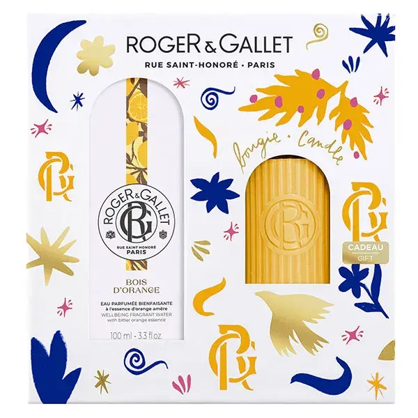 Roger & Gallet Coffret Eau Parfumée Bienfaisante Bois D'Orange 100 Ml Et Sa Bougie Parfumée