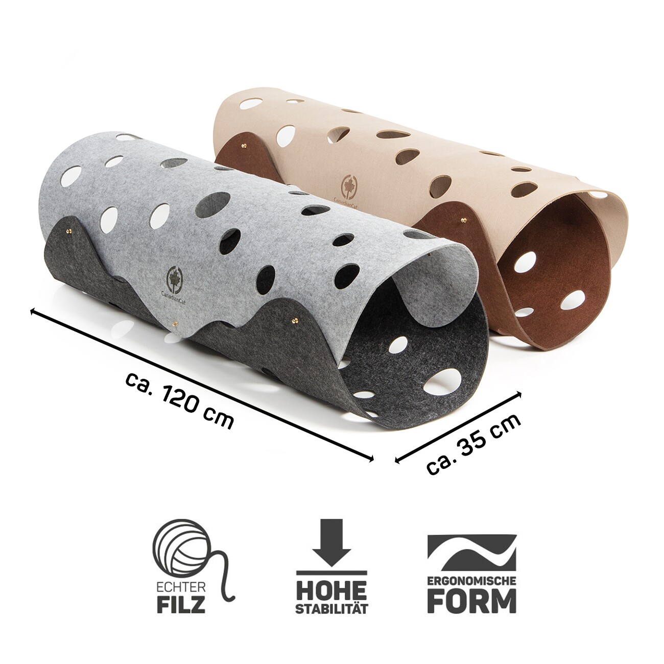 Canadian Cat Company Filz Katzentunnel XXL braun/ beige