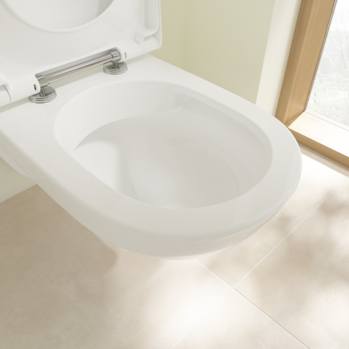 Villeroy & Boch ViCare randloos toilet extra lang met standaard handgrepen wit glans