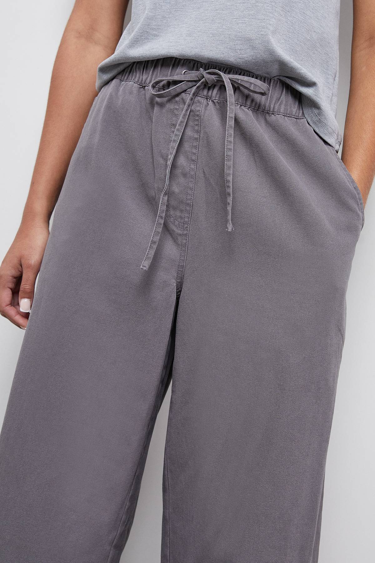 Warehouse Pantalon Cargo Large à Taille Coulissante et Coupe Décontractée