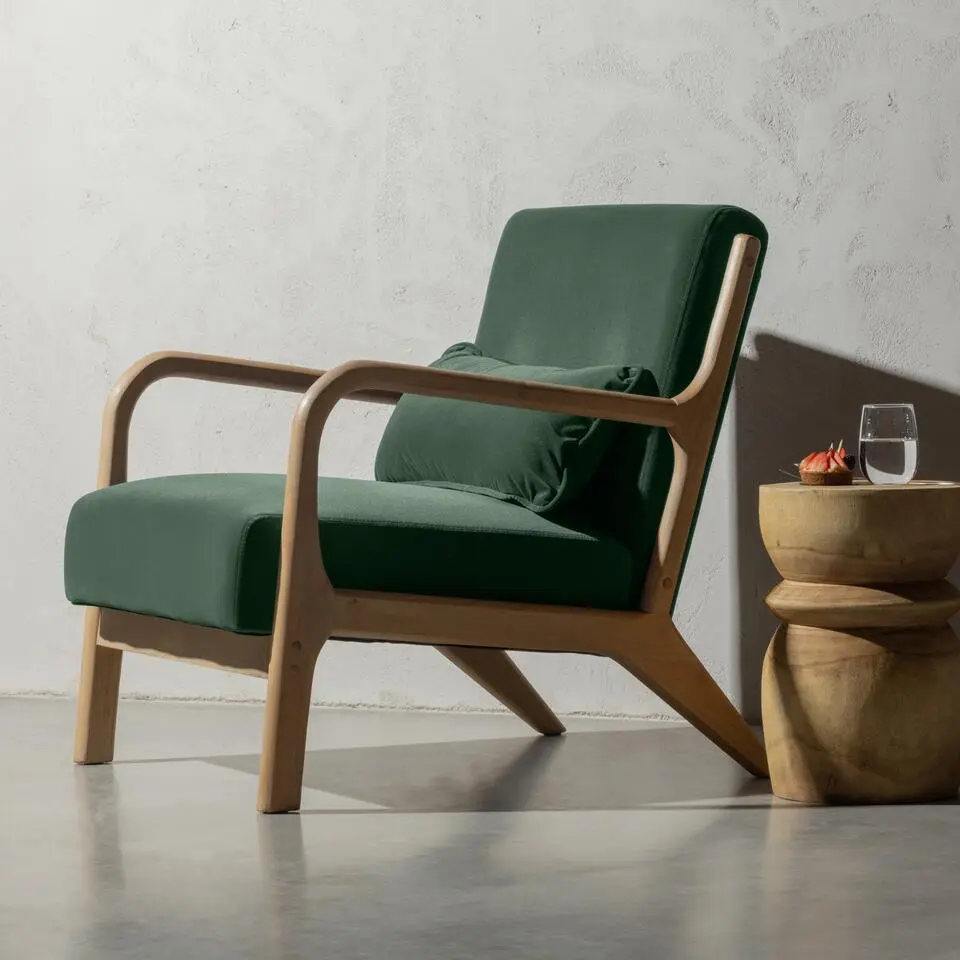 WOOOD Mark Fauteuil - Velvet - Flesgroen - 75x67x82