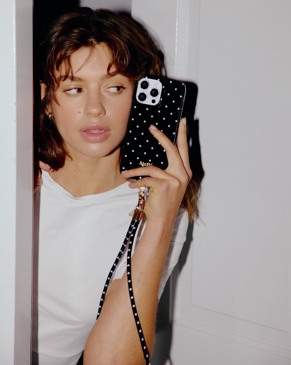 Ateljé Black Polkadot recycled iPhone Case