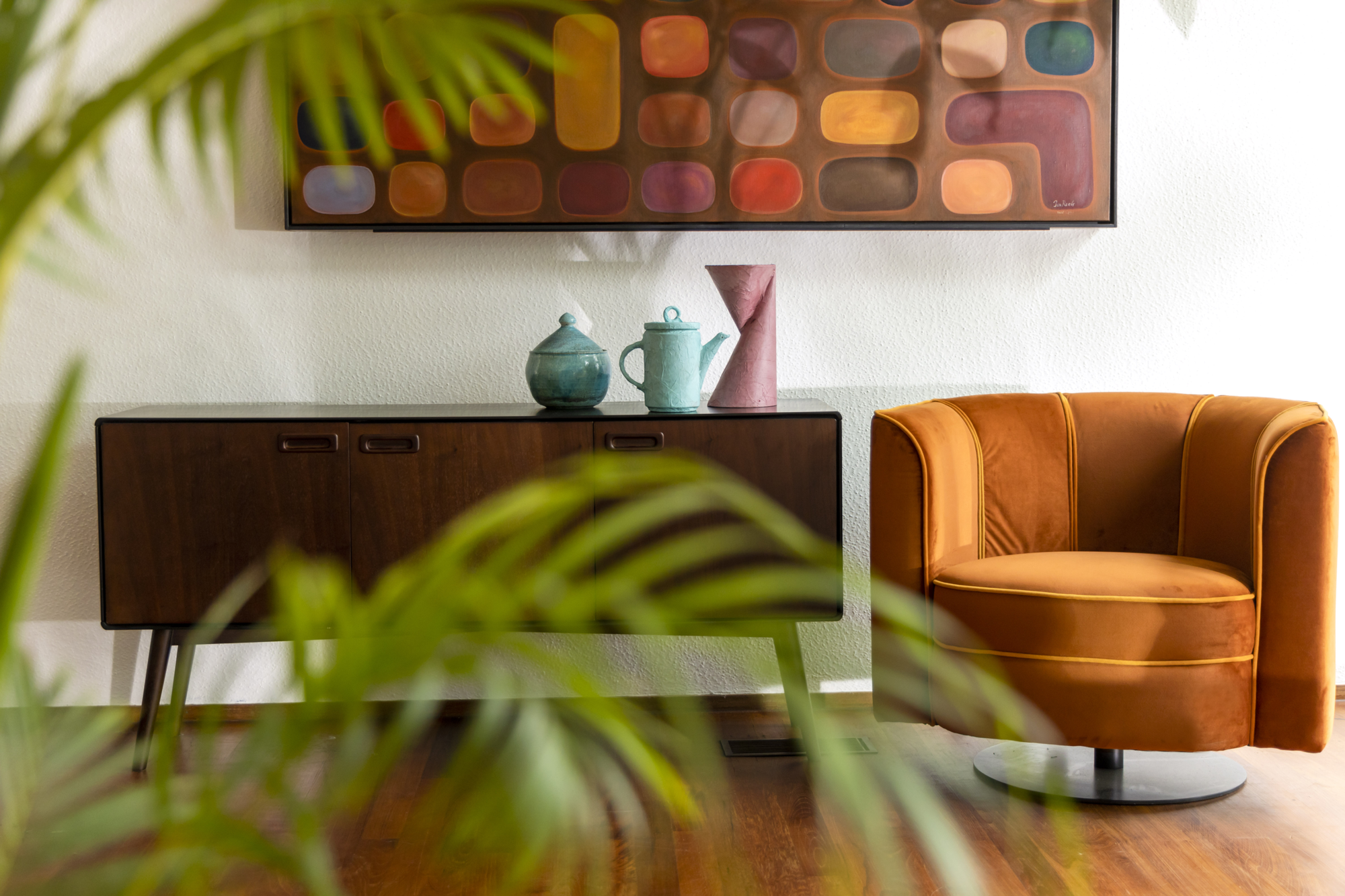 Lounge chair Flower Zwart
